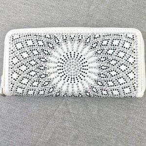 Silver White & Black Rhinestone Woman's Wallet